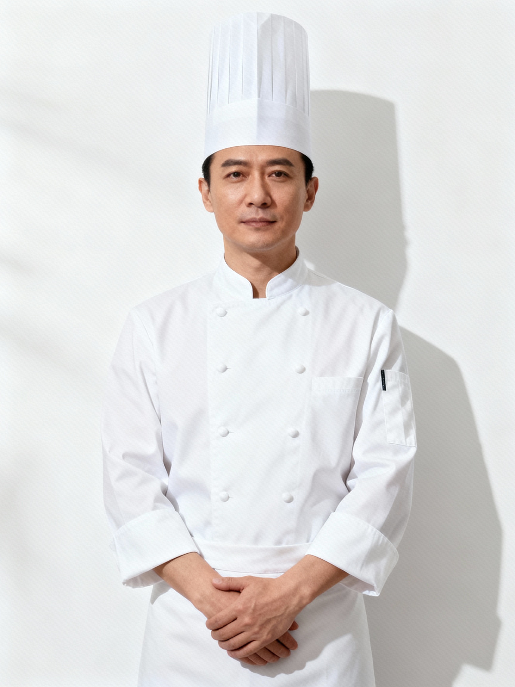 Professional Chef in White Formal Uniform